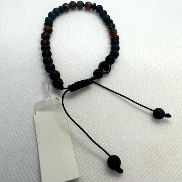 Caputo & Co. Lava Gemstone Red Tiger Eye Adjustable Bracelet NWT - Picture 7 of 8